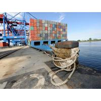 0230_6110 Eisenpoller mit Schiffstau - Hafenkai im Hafen Hamburg | HHLA Container Terminal Hamburg Altenwerder ( CTA )